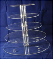 Cake Stand - Acrylic - 5 Tier - Round - Adjustable