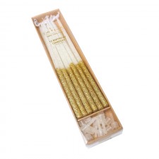 Candle - Glitter Tall - Gold - Pk 12 