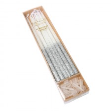 Candle - Glitter Tall - Silver - Pk 12 