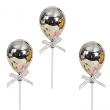 Topper - Balloon - Plastic - Silver (each)