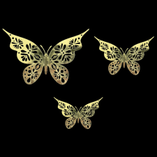 Topper - Butterfly - Gold (pack 12)
