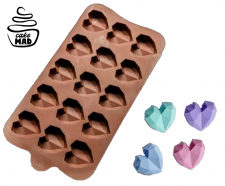 Cake Mad - 3D Mini Geo Heart 15 Cavity Silicone Mould