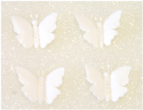 Flower - Butterfly On Wire -Tiny - White