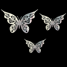 Topper - Butterfly - Silver (pack 12)