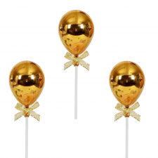 Topper - Balloon - Plastic - Gold (each)
