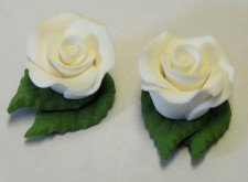 Flower - Rose - White- Tiny (With Leaf)