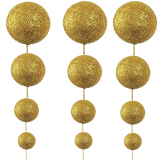 Topper - Balloon Bunch - Gold Glitter (pack 12)